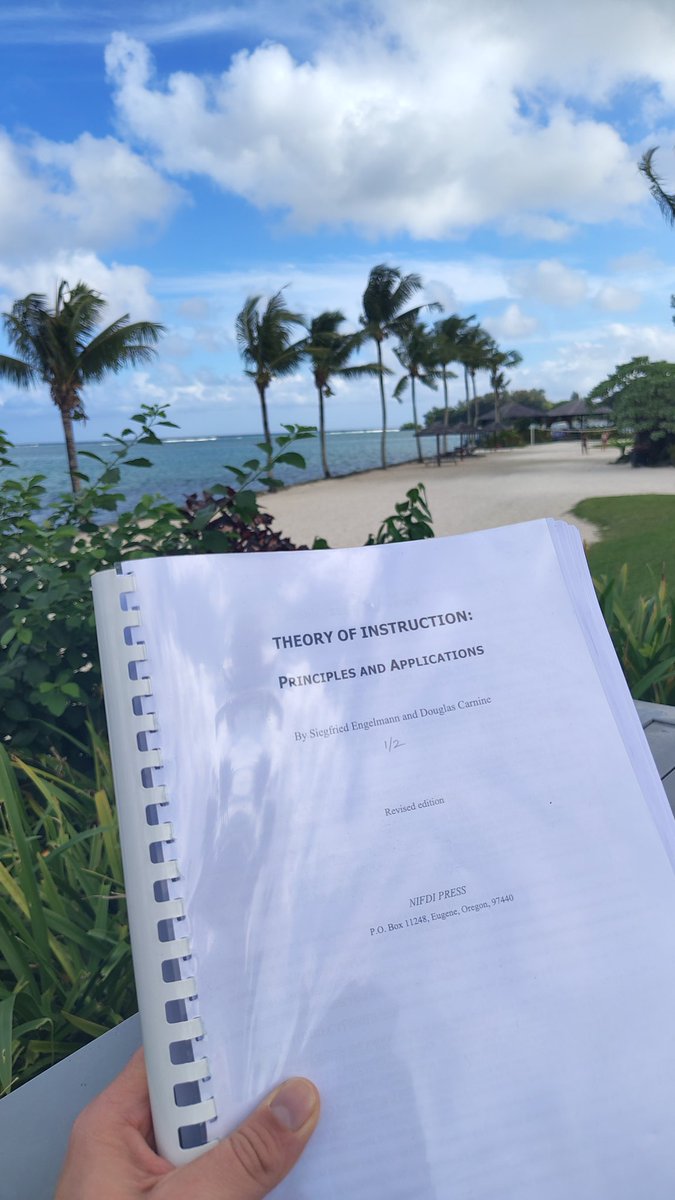 jdtdobson's tweet image. My wife: Aren't you meant to be relaxing?
It turns out this is my definition of relaxing: having the time and headspace to dive into Engelmann & Carmine's Theory of Instruction!