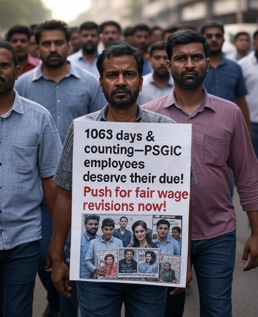 SekharB51025143's tweet photo. *Wage Revision at par with LIC

#WageRevision_PSGICs
#1063days_delay https://t.co/tUpNNOQnVf