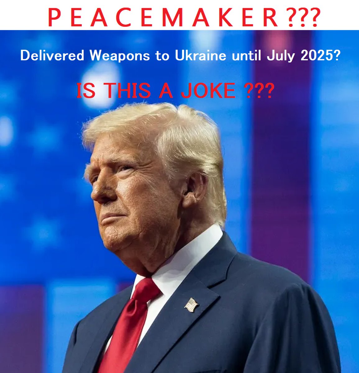 Mahlzeit Tweeties, 14 Uhr, 32°, 56%, gef. 38°, 🌦️

Der Donnie wird ja wieder in höchsten Tönen gelobt bei TW, er liefert nun angeblich, was er den Wählern versprochen habe!

Ich habe Fragen, was nun genau, von den ganzen Versprechen?

UKR- Krieg in 24 Std. beendet?
9/11-