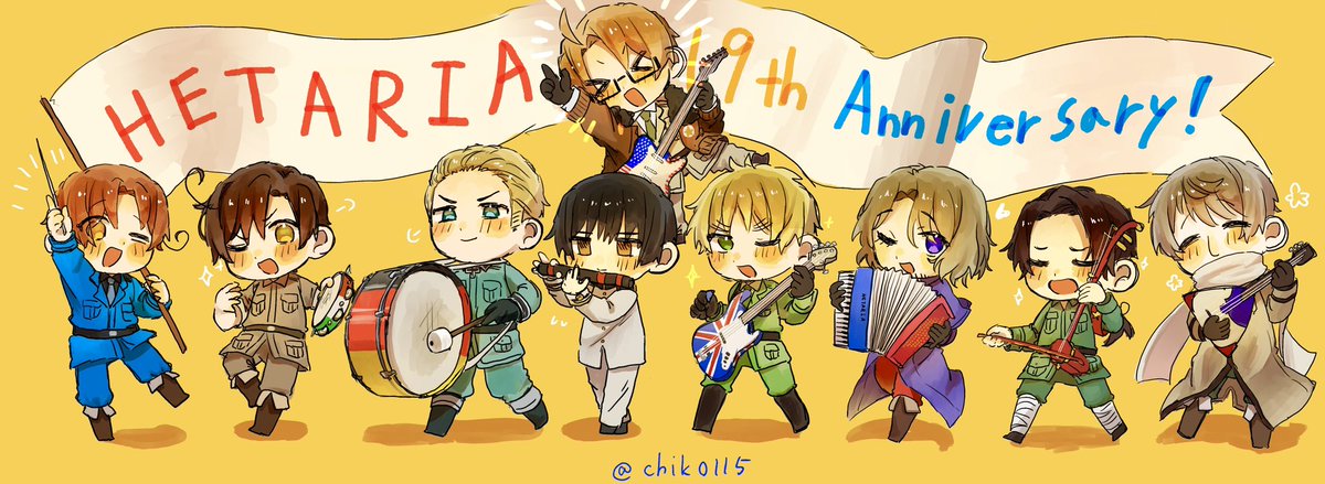 「メロディーは万国共通さ！」
愛してるぞおまえらーー！！！！！
 #長靴で乾杯しようぜヘタリア19周年
 #ヘタリア19周年