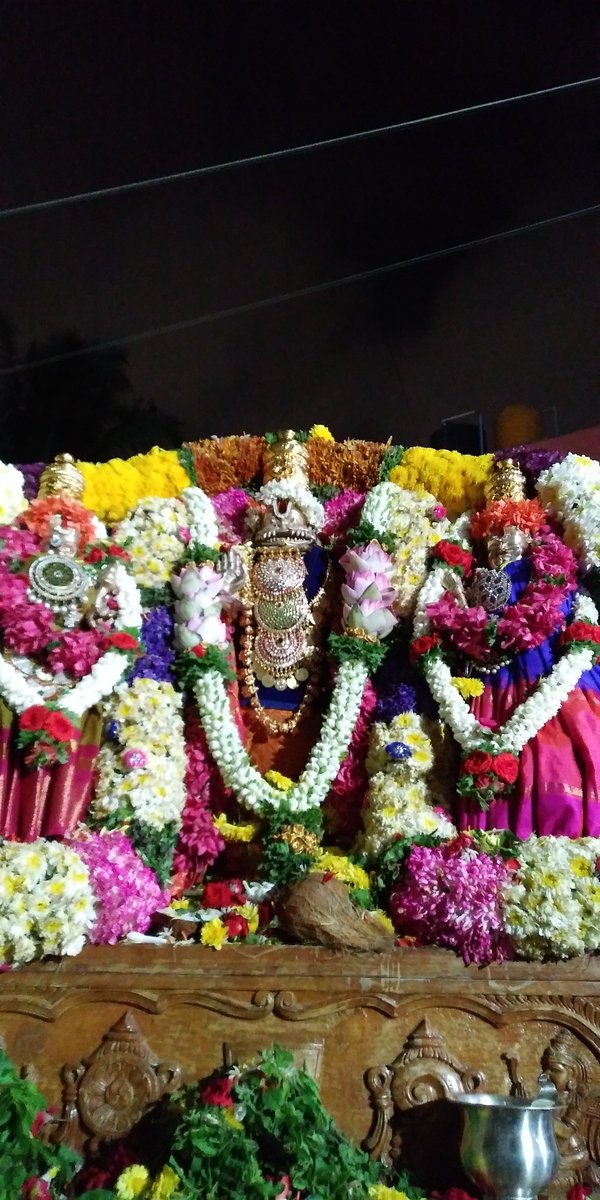 Swati nakshatram prakarotsavam in Laxmi Narasimhar temple in RT Nagar, Bengaluru, on Sat, 5 July 2025.

This is the first time that standing Narasimhar (Nindra Tirukolam in Tamizh) participated in prakarotsavam. Looks like He's emulating Tirupati Srinivasar, who's shown standing.