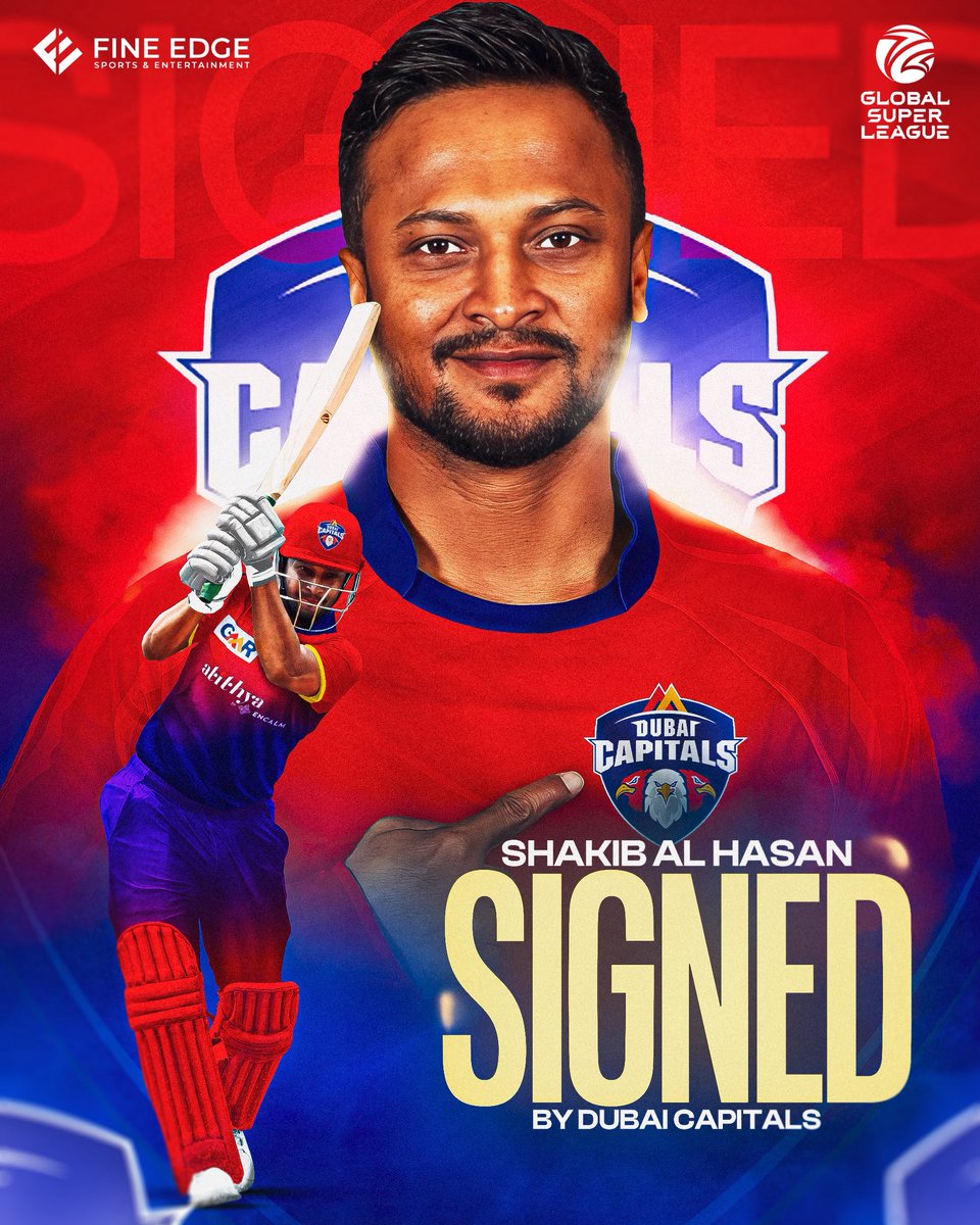 DEAL LOCKED: <a href="/Sah75official/">Shakib Al Hasan</a> signs with the Dubai Capitals for the Global Super League 🌎 🇦🇪