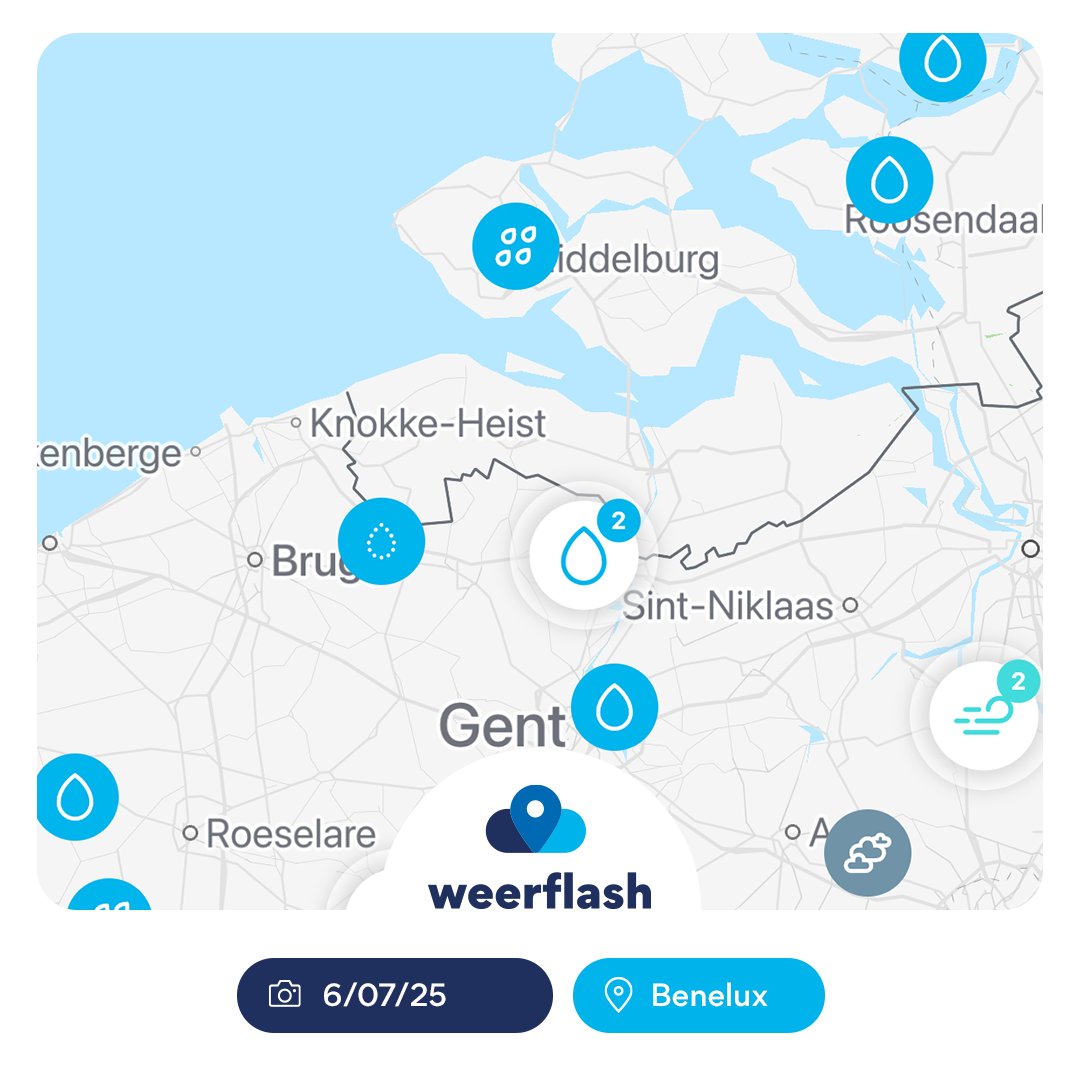 Vandaag kan er lokaal veel #regen vallen met 15 tot 30 mm in de pluviometer. In de namiddag stijgt ook de kans op #onweer. Het wordt weer een heerlijke dag om in onze #weerapp te kijken en de live waarnemingen te volgen!