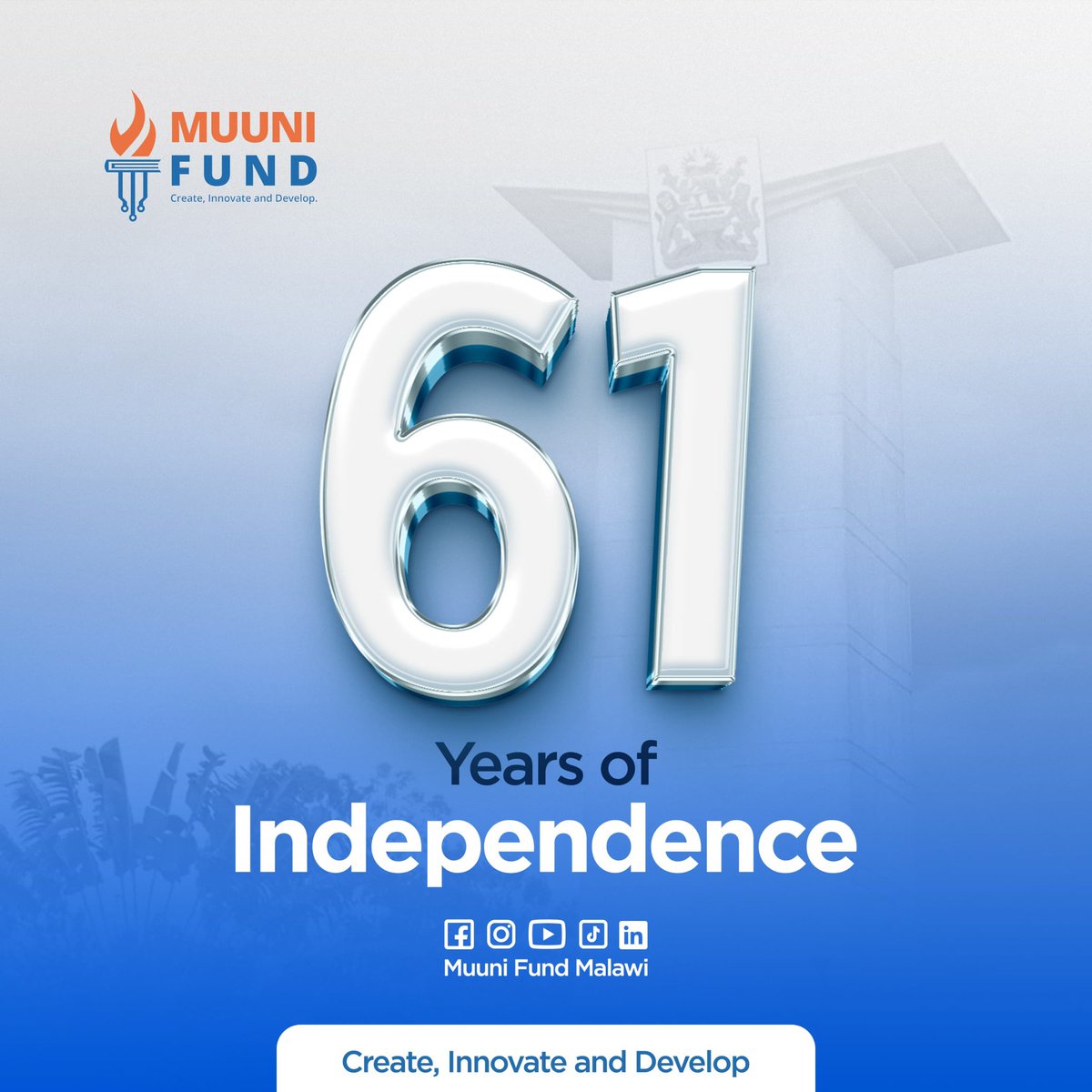 🇲🇼 Malawi @ 61

As we mark 61 years of independence, Muuni Fund proudly celebrates the spirit of resilience, unity, and progress that defines our nation.

Together, let’s continue to Create, Innovate, and Develop for a brighter Malawi.

#MuuniFund #CreateInnovateDevelop