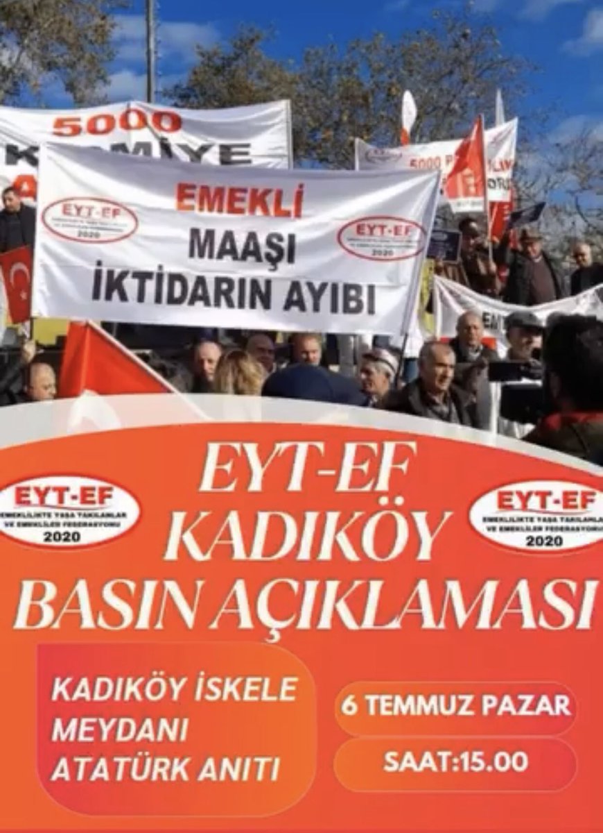 DEVAM EDİYORUZ
👇
#EytEfKadıköydenSesleniyor

Bu Bir Dayanışma Çağrısıdır !

Yeter !
Dediğimiz Noktadır !

Hak İçin !
Adalet İçin !
İnsanca Yaşam İçin !

GEL !
Sesimize Ses Kat !

Omuz Omuza, 
Birlikte Daha Gür Sesle,
#Kadıköy den Haykıralım.

Haklarımızı Alana Kadar Susmayalım !