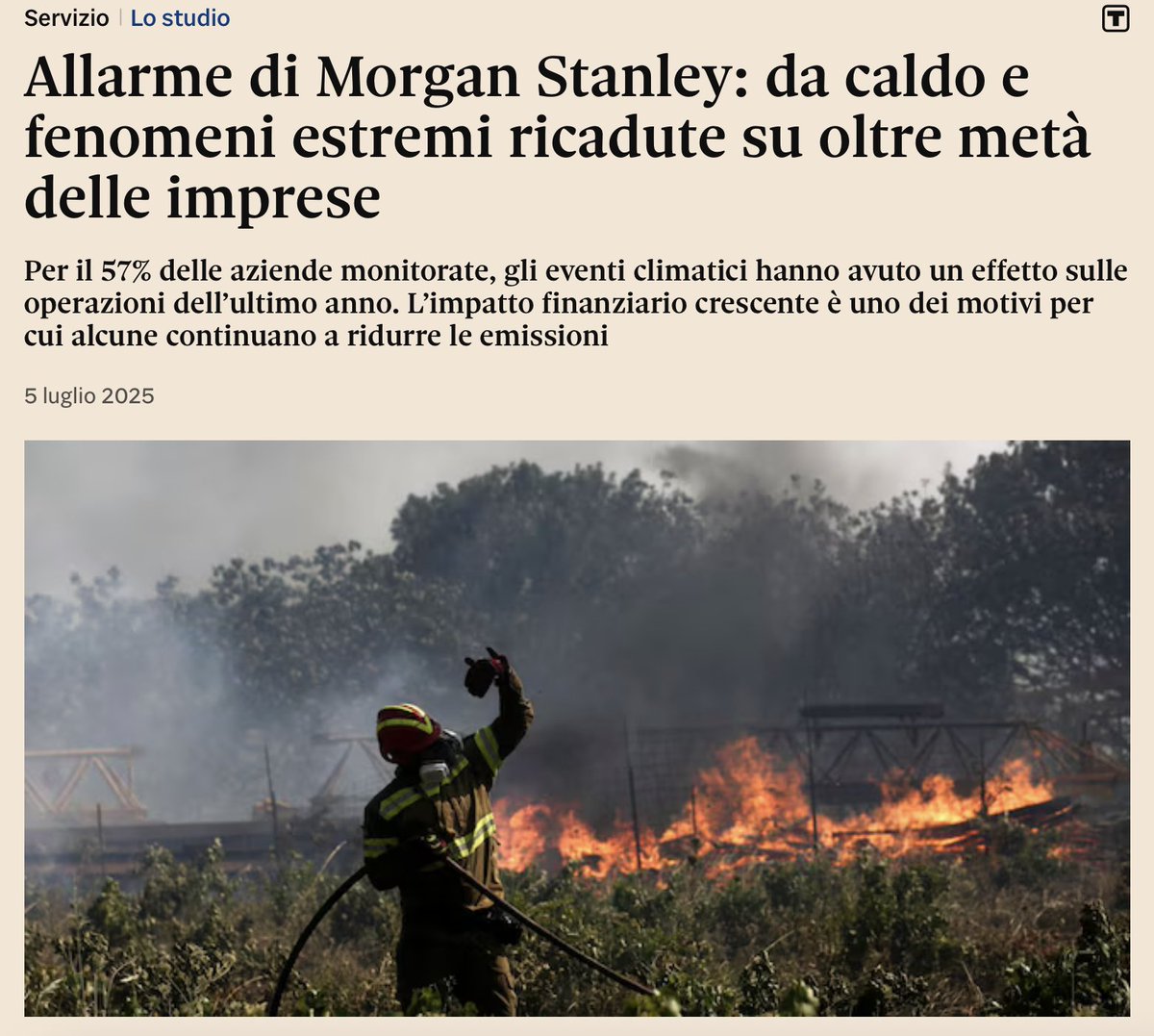 Il cambiamento climatico ha costi sociali ed economici:
