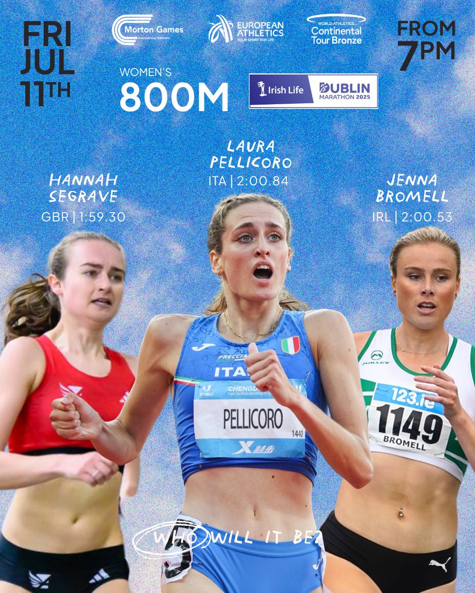 Morton Games (@mortongames) on Twitter photo Sub 2 on the cards in <a href="/dublinmarathon/">Irish Life Dublin Marathon</a> women's 800 at Friday's Morton Games: mortongames.ie/news/great-int…
<a href="/irishathletics/">Athletics Ireland</a> <a href="/DubAthletics/">Dublin Athletics</a> <a href="/FingalSports/">Fingal Sports Office</a> <a href="/DCUSport/">DCU Sport</a> <a href="/DCU/">Dublin City University</a> <a href="/DCUAthletics/">DCU Athletics</a> <a href="/sportireland/">Sport Ireland</a>
#DreamsAreMade
#ContinentalTour Sub 2 on the cards in <a href="/dublinmarathon/">Irish Life Dublin Marathon</a> women's 800 at Friday's Morton Games: mortongames.ie/news/great-int…
<a href="/irishathletics/">Athletics Ireland</a> <a href="/DubAthletics/">Dublin Athletics</a> <a href="/FingalSports/">Fingal Sports Office</a> <a href="/DCUSport/">DCU Sport</a> <a href="/DCU/">Dublin City University</a> <a href="/DCUAthletics/">DCU Athletics</a> <a href="/sportireland/">Sport Ireland</a>
#DreamsAreMade
#ContinentalTour