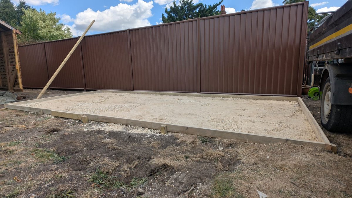 frankhamsonsltd's tweet photo. The team has completed the installation of another base, measuring 20ft x 9ft, which will accommodate a potting shed. Photographs of the shed will be provided by the end of this week. https://t.co/E211xdEnMZ