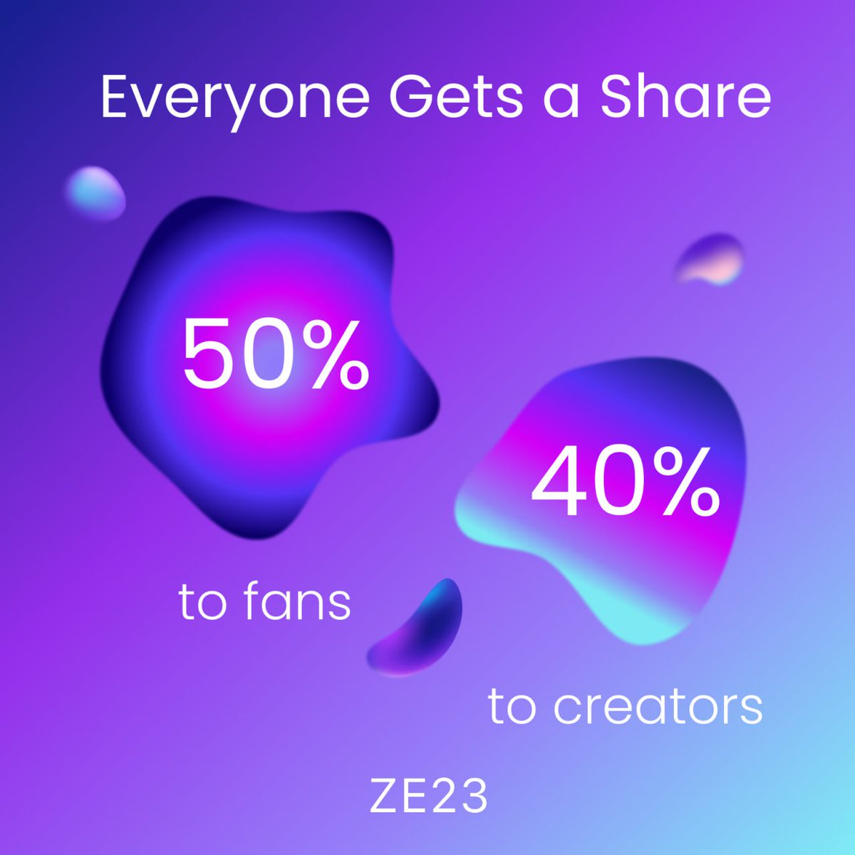 Traditional platforms keep 100% of your time.
ZE23 shares it back.

✔️ 50% to fans
✔️ 40% to creators — like musicians, performers, and entertainers
✔️ 10% to the platform

Finally, content that pays you back.

#content #web3 #creator #socialfi #AI