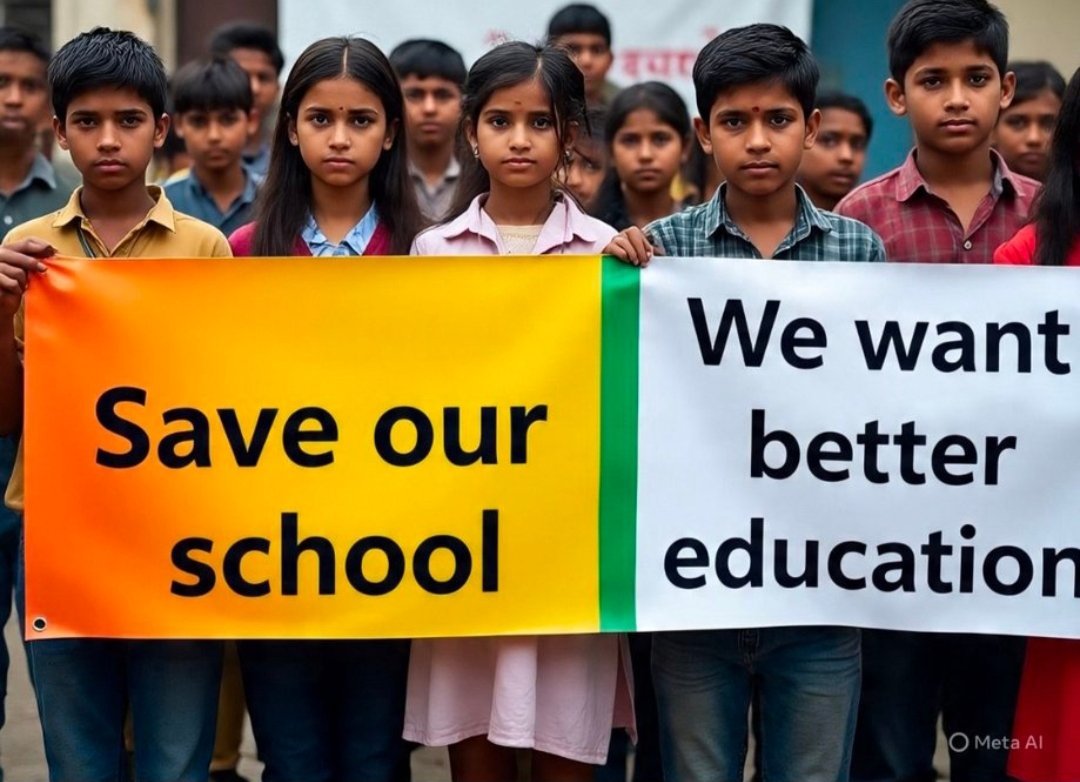 UP सरकार कम छात्रों वाले स्कूलों को बंद करके ग्रामीण एवं गरीब बच्चों को शिक्षा से वंचित कर रही है। प्राइमरी स्कूल के छोटे बच्चे 2,3,4,5 KM पैदल स्कूल कैसे जाएंगे?<a href="/UPPSS1921/">UPPSS(उ०प्र०प्राथमिक शिक्षक संघ)</a> <a href="/DrDCSHARMAUPPSS/">Dr Dinesh Chandra Sharma</a> 
<a href="/harishkumaUPPSS/">Harish Kumar</a>
#JusticeForSchoolsChildren