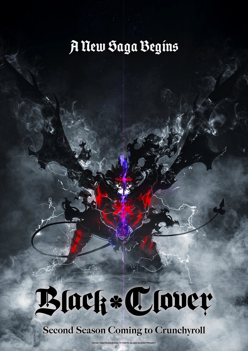 AniNewsAndFacts's tweet photo. "Black Clover" Season 2 Announced.  

Coming to Crunchyroll in 2026. https://t.co/KR1VA0qCiS