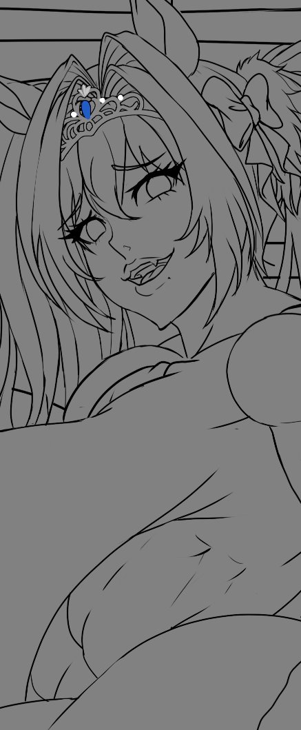 Daiwa Scarlet from Uma Musume wip, full at my 🅱️atreon, link on my profile.