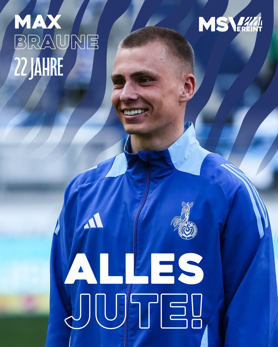 Happy Birthday, Max! 🎂🥳🎉

Wie im letzten Jahr: Unser Goalie Max #Braune feiert im Trainingslager und im Kreise der Meidericher Jungs seinen Geburtstag. Zum Zweiundzwangisten wünscht dir die #ZebraFamilie alles Jute, viel Glück &amp; Gesundheit! 🍀

#MSVereint
