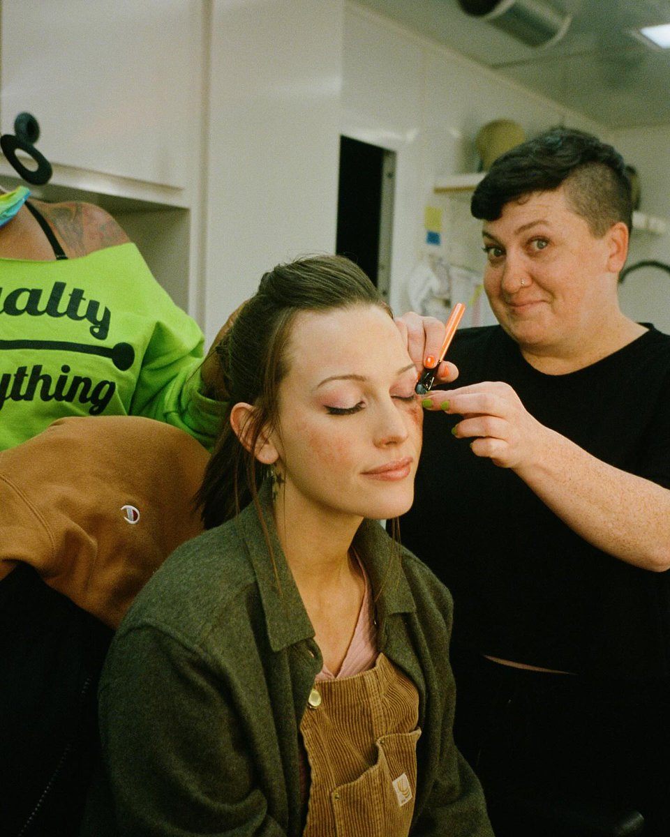UpdatePedretti's tweet image. Victoria Pedretti in Ponyboi behind the scenes pictures