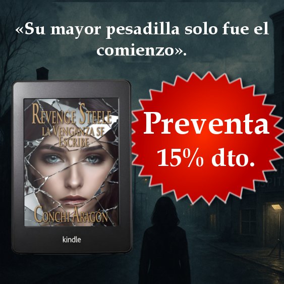 Mi nueva novela, Revenge Steele, la venganza se escribe, ya en preventa.
Si la reserváis ahora, tiene un descuento. Y la tendréis en vuestras manos el día 10 de julio.

Enlace: azonlinks.com/B0FG57K35H

#nuevanovela #novedades #novelademisterio #Venganza #noveladevenganza #novelas
