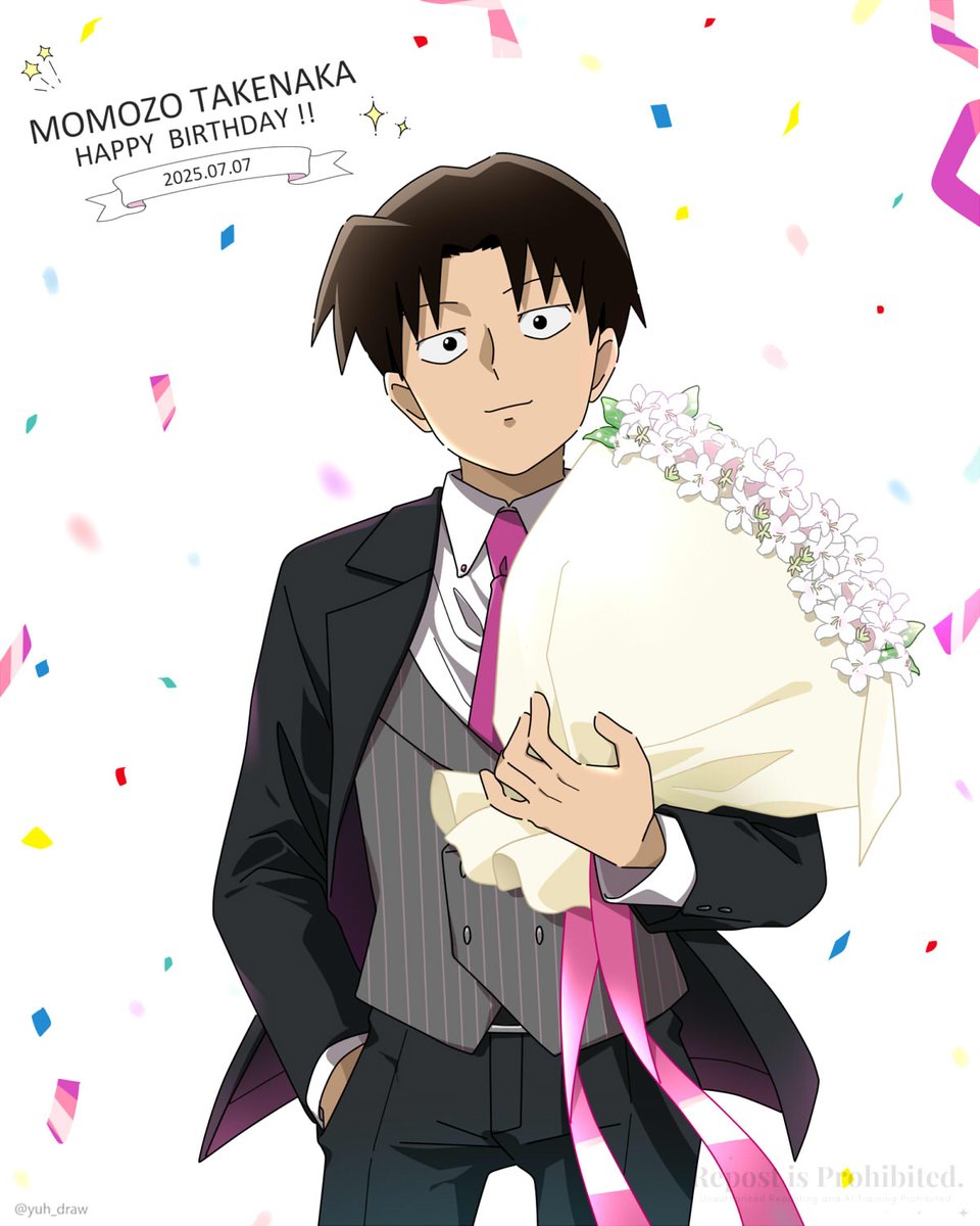 yuh_draw's tweet image. 竹中!!お誕生日おめでとう!!🥳🎋
#竹中桃蔵誕生祭2025
#竹中桃蔵生誕祭2025
