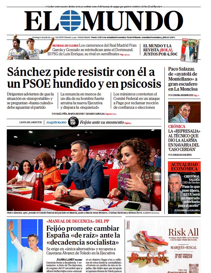 El <a href="/ppopular/">Partido Popular</a> de cónclave y el PSOE de réquiem.