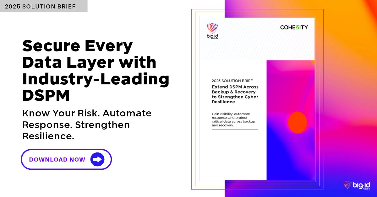BigID + Cohesity = smarter backup &amp; data protection.

✅ Automate policy enforcement
✅ Simplify compliance
✅ Ensure business continuity

📥 Download the brief: bit.ly/43QUtTy