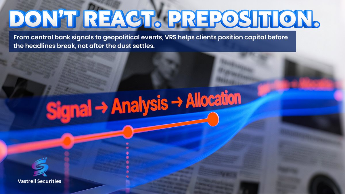 VRSecurities's tweet image. 📶 Smart capital doesn’t wait, it positions.
🌍 At Vastrell Securities, we act on signals, not headlines.
📈 We track rate shifts, policy trends &amp;amp; flows to lead, not follow.
💎 Clarity beats certainty.
Stop reacting. Start anticipating.

#VastrellSecurities #MacroSignals