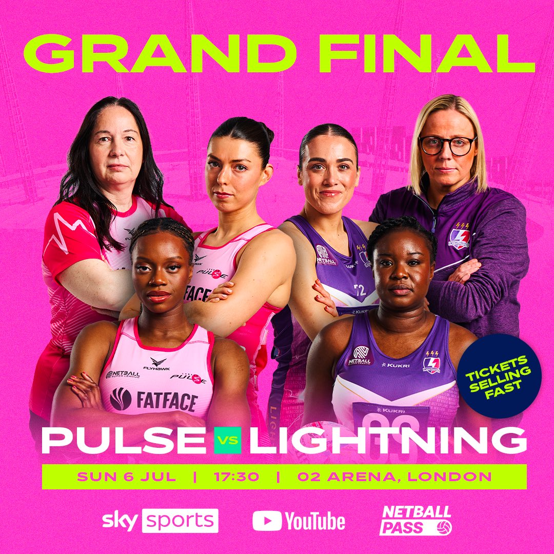 Netball Super League (@netballsl) on Twitter photo History awaits 🙌
🎯 <a href="/Pulse_Netball/">London Pulse Netball</a> go in search of their maiden NSL title whilst <a href="/LboroLightning/">Loughborough Lightning Netball</a> aim to become the first side to win the NSL three times in a row.
Watch the game live on <a href="/SkySports/">Sky Sports</a> and YouTube (UK) and NetballPass (international) from 17:00 👀 History awaits 🙌
🎯 <a href="/Pulse_Netball/">London Pulse Netball</a> go in search of their maiden NSL title whilst <a href="/LboroLightning/">Loughborough Lightning Netball</a> aim to become the first side to win the NSL three times in a row.
Watch the game live on <a href="/SkySports/">Sky Sports</a> and YouTube (UK) and NetballPass (international) from 17:00 👀