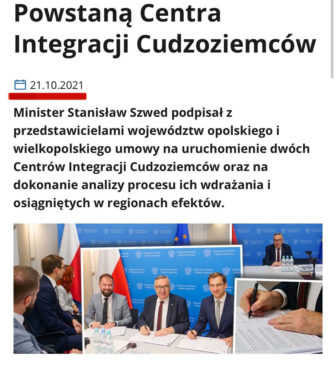 Miłosz Motyka (@motykamilosz) on Twitter photo Poseł Gembicka w <a href="/tvp_info/">tvp.info 🇵🇱</a> o Centrach Integracji Cudzoziemców stwierdziła: „chodziło o wsparcie Ukraińców, którzy przypomnę, wybuchła wojna…”.
Co za kłamstwo!
Pełnoskalowa wojna wybuchła w lutym 2022 r.
Politycy <a href="/pisorgpl/">Prawo i Sprawiedliwość</a> umowę na budowę Centrów podpisywali w… 2021 roku! Poseł Gembicka w <a href="/tvp_info/">tvp.info 🇵🇱</a> o Centrach Integracji Cudzoziemców stwierdziła: „chodziło o wsparcie Ukraińców, którzy przypomnę, wybuchła wojna…”.
Co za kłamstwo!
Pełnoskalowa wojna wybuchła w lutym 2022 r.
Politycy <a href="/pisorgpl/">Prawo i Sprawiedliwość</a> umowę na budowę Centrów podpisywali w… 2021 roku!