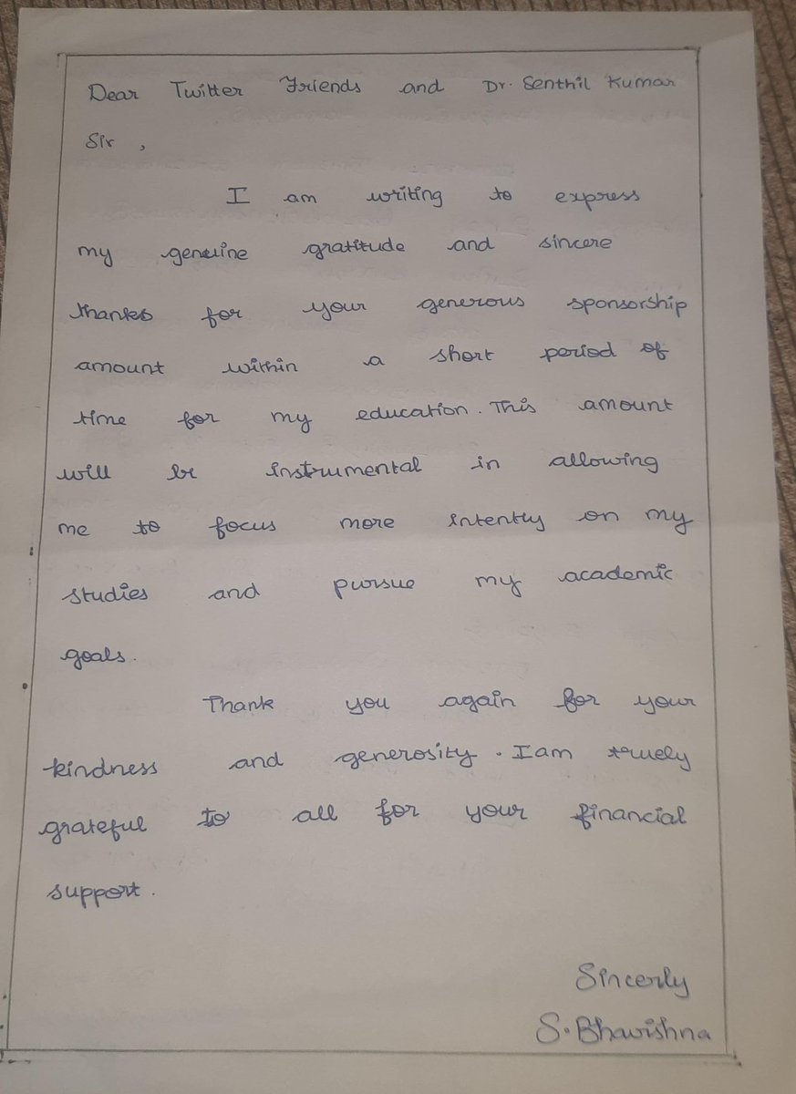 DrSenthil_MDRD's tweet image. Heartfelt Thanks to Twitter friends for contributing Rs.200 for #feeshelp for a 12th grade girl child whose father passed away recently due to cancer

We achieved #More_Than_Double the target of 325.

Totally 756 kindhearted friends contributed a Total of Rs. 1,51,200😊🙏

♥️♥️♥️