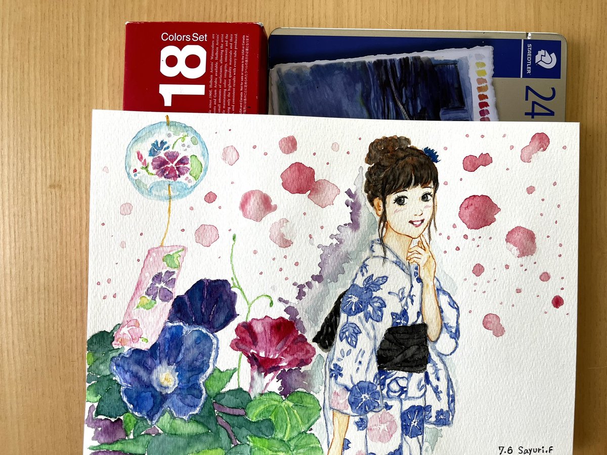 sayurist2021's tweet image. 【7月6日誕生花　朝顔（アサガオ）】

花言葉
「愛の訪れ」「嬉しい便り」「大切に守る」

祭り、花火、浴衣👘
日本の夏

昔からある伝統や娯楽がなくならないように

#選挙
#選挙に行けば未来が変わる 
#選挙へ行こう 

#7月6日 #誕生花 #朝顔 #アサガオ #透明水彩画 #ステッドラー #ホルベイン