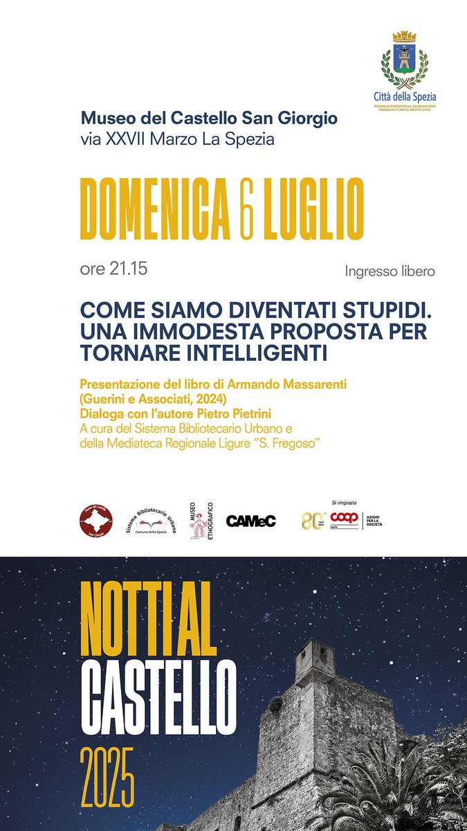 Un dialogo con ⁦<a href="/Massarenti24/">armando massarenti</a>⁩ questa sera a La@Spezia!