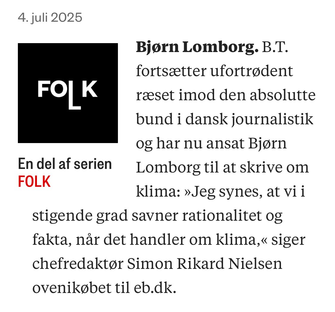 I den forgangne uge har både klimaforskere, kommunikationseksperter og FN tigget os alle om at bekæmpe den fossile disinformation der bremser den grønne omstilling…

B.T… HOLD MY BEER !!!

#dkpol