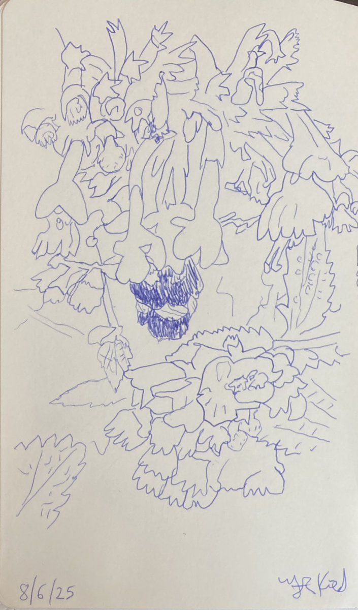 Today’s #sketch from 8/6/25 of #Nature #ballpoint #Pen #Drawing 21.5 x 13.5 cms  on paper

More sketches
instagram.com/frankkiely/