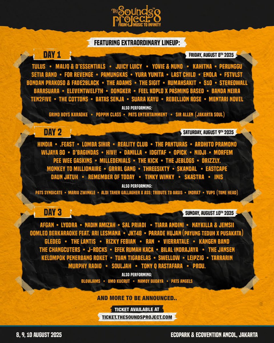 KOLONI GIGS (@kolonigigs_) on Twitter photo Jangan lupa <a href="/TheJeblogs/">The Jeblogs</a> bakal maen di <a href="/soundsproject_/">The Sounds Project</a> bulan depan.
Btw, Selasa besok bakal ada kejutan dari festival ini. Apa ya kira-kira? Announce band luar kah? Tungguin info dari kami 😙🤙🏻 Jangan lupa <a href="/TheJeblogs/">The Jeblogs</a> bakal maen di <a href="/soundsproject_/">The Sounds Project</a> bulan depan.
Btw, Selasa besok bakal ada kejutan dari festival ini. Apa ya kira-kira? Announce band luar kah? Tungguin info dari kami 😙🤙🏻