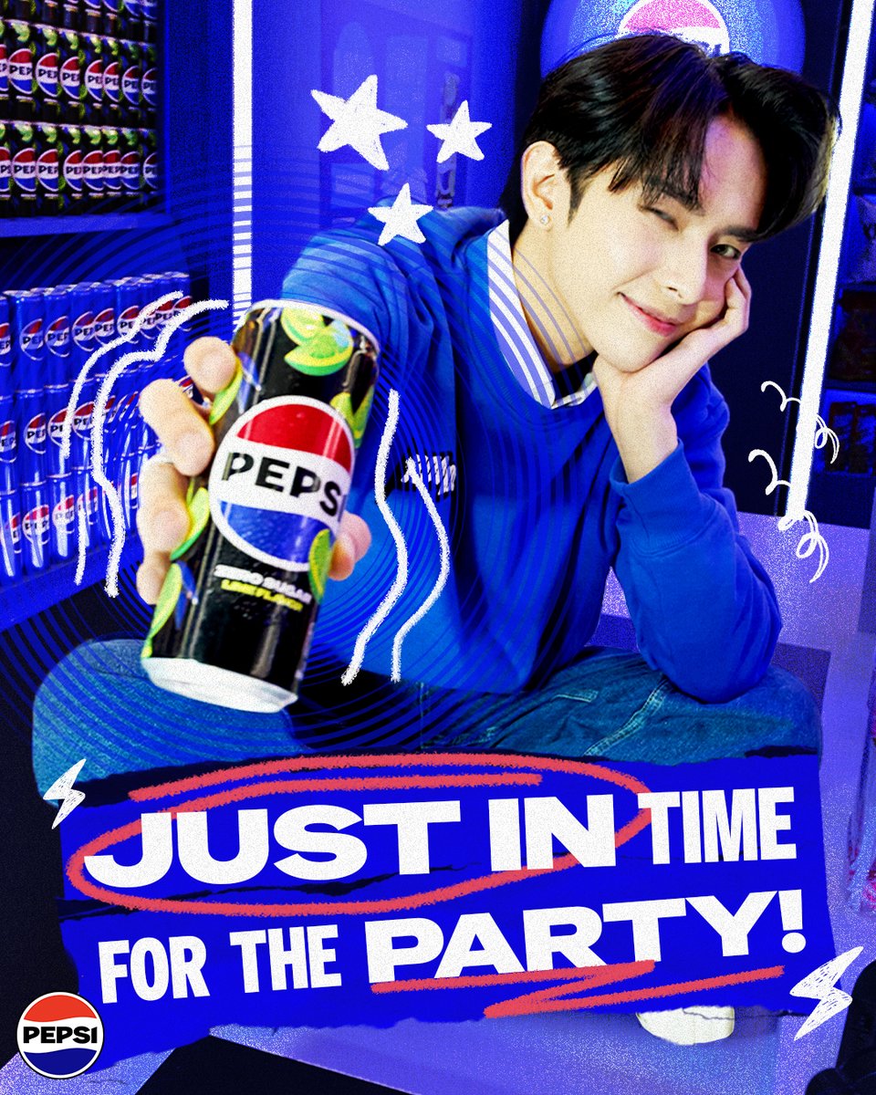 Time check: oras na para sa mas masarap na handaan dahil birthday na ni Justin! Ilabas na ang #PepsiZeroSugarLime and let the party begin 🥳💙 #MasMasarapMaiba
