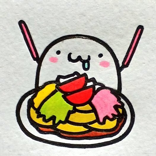 「┌(┐*・ω・)┐モッ!」|食中毒のイラスト