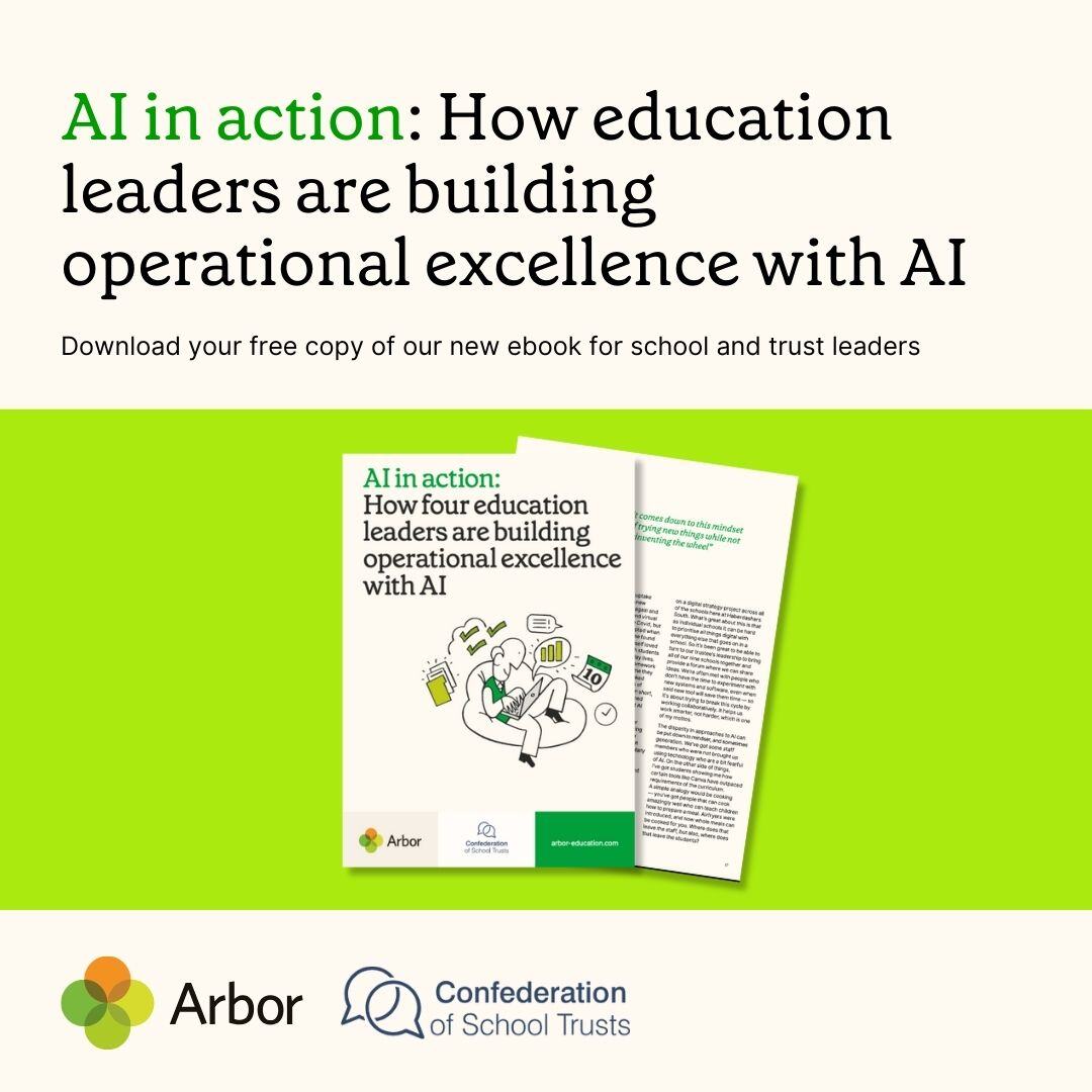 The most common users of AI in schools are students (75%) and teachers (66%), while admins (44%) and SBMs (32%) are some of the least common. 

How do increase AI uptake organisation-wide?

Arbor's Head of AI, Stephen, shares what he thinks in our ebook: hubs.li/Q03rFQS70