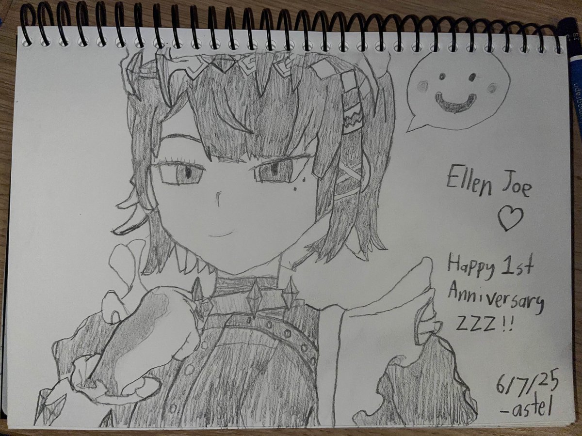 gowhiteenbygo's tweet image. zzz is a year old now so i wanted to draw ellen again :D #zzzero  #ellenjoe #zzz