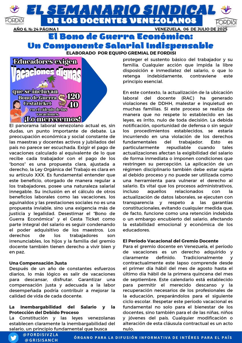 Maestros decididos a recuperar nuestro sistema educativo !!!!                  

Compartimos nuestro acostumbrado  Semanario del Magisterio Venezolano.