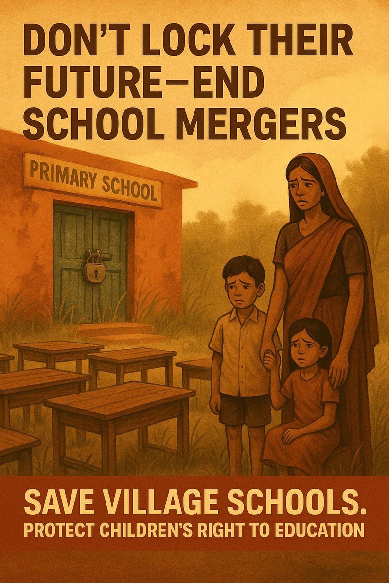 गाँव से स्कूल छीनने का अर्थ है, 
गाँव की आत्मा छीन लेना ।
मर्जर नीति उस आत्मा को घायल कर रही है।

<a href="/UPPSS1921/">UPPSS(उ०प्र०प्राथमिक शिक्षक संघ)</a> <a href="/DrDCSHARMAUPPSS/">Dr Dinesh Chandra Sharma</a> 
@upendraetw936
#JusticeForSchoolsChildren