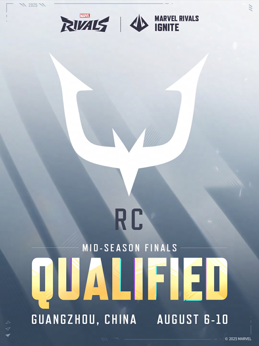 Rivals__Esports's tweet image. 🥇 @RC_REJECT embodies resilience, refusing to accept defeat!
Let’s rally together and cheer for RC as they compete in the Marvel Rivals Ignite Mid Season Final in Guangzhou, China!
📅 Follow us for updates and exhilarating highlights—exciting live events are just around the…