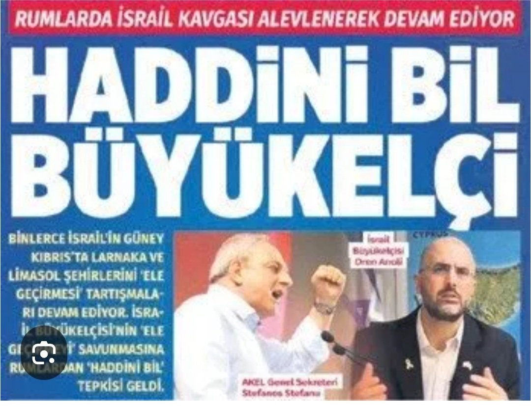 Rum partilerinin İsraillilerin güneye yerleşip mülk almalarına karşı gösterdiği tepki gözden kaçmıyor. İsrail büyükelçisi'nin bu tepkileri "anti semitizm" olarak nitelemesine de "haddini bil büyükelçi" diyen AKEL tepki gösterdi.Büyükelçi partilere gönül alma ziyareti başlattı