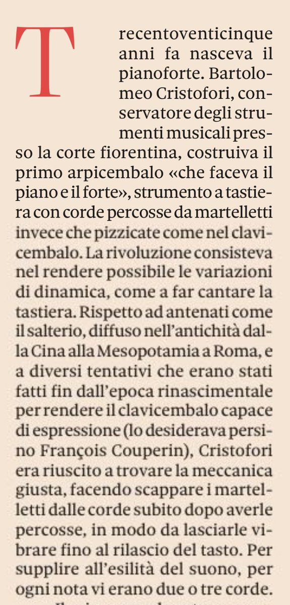 enzoⓂ️azza 🦋 (@enzomazza) on Twitter photo Oggi sul <a href="/sole24ore/">IlSole24ORE</a> la storia della nascita del pianoforte. Una delle grandi rivoluzioni tecnologiche che hanno trasformato la musica. Oggi sul <a href="/sole24ore/">IlSole24ORE</a> la storia della nascita del pianoforte. Una delle grandi rivoluzioni tecnologiche che hanno trasformato la musica.