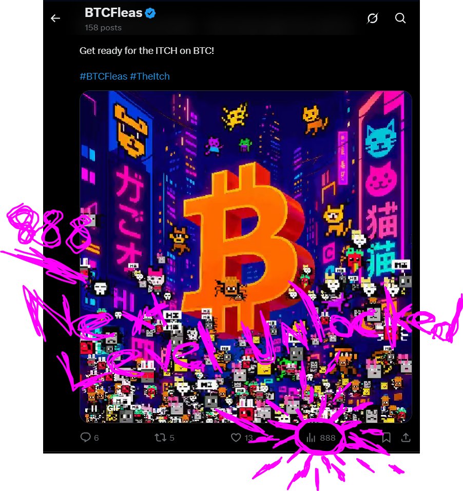 BTCFleas's tweet photo. Celebrating each achievement along the way! 888 #BTCFleas inscribed on #BTC forever!
Sending lots of #Itches to the great Flea Army! https://t.co/qxhHJpFE73