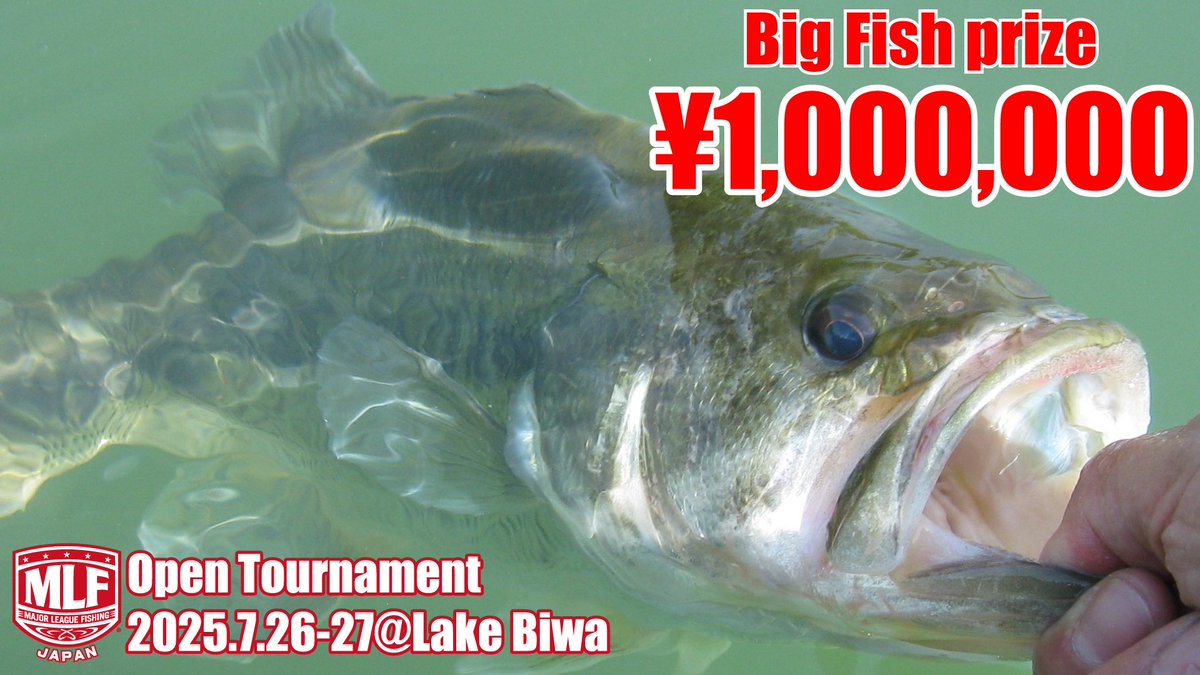 #MLFJapan Open Tournament

優勝賞金¥3,000,000に加えて、ビッグフィッシュ賞として¥1,000,000をご用意。

世界記録のバスを育んだ、#琵琶湖の魅力を世界に発信 しよう。

エントリー絶賛受付中。 詳しくはこちらをご覧ください。 mlfjapan.com/info/mlfjapan-…