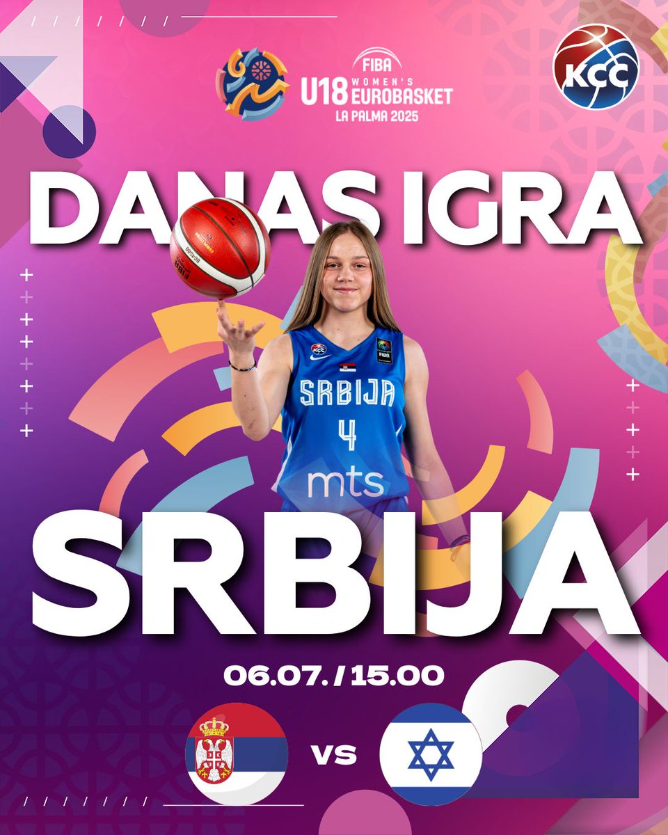 Ženska U18 reprezentacija Srbije danas igra drugu utakmicu na Evropskom prvenstvu u La Palmi.
Protivnik je selekcija Izraela, a utakmica počinje u 15.00. 

Prenos je dostupan na zvaničnom YouTube kanalu FIBA. 📲

Podržimo i navijajmo za naše mlade devojke! 🇷🇸
Za koga? ZA SRBIJU!