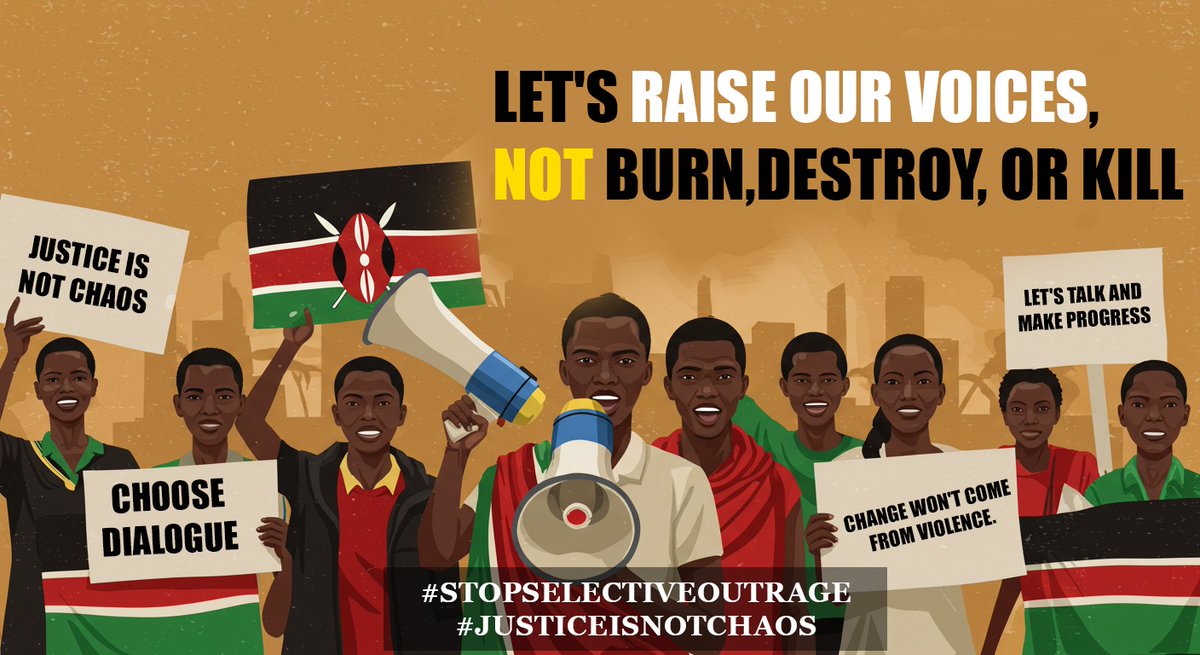 ItsAvo254's tweet image. Justice doesn’t mean destruction. This #SabaSaba2025, we demand accountability for state excesses without raising fists. Let’s build a Kenya for ALL—peacefully. 🕊️💪🏾 #StopSelectiveOutrage #JusticeNotChaos