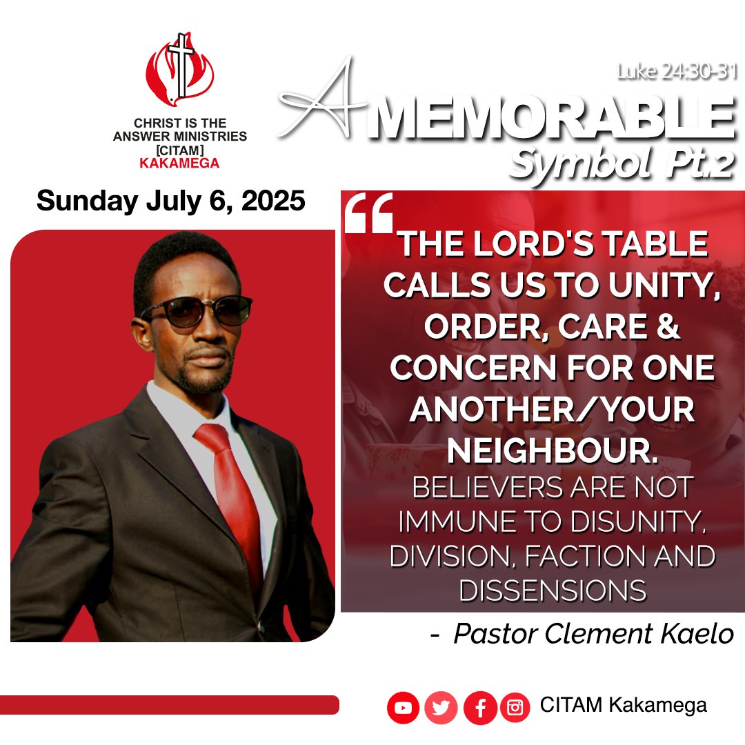 What a beautiful time at the Lord’s Table today!
As we shared in A Memorable Symbol, may we leave with open eyes, full hearts, and renewed devotion.

#AMemorableSymbol #HolyCommunion #CITAMKakamega #TheKingdomPulse #BeyondSunday