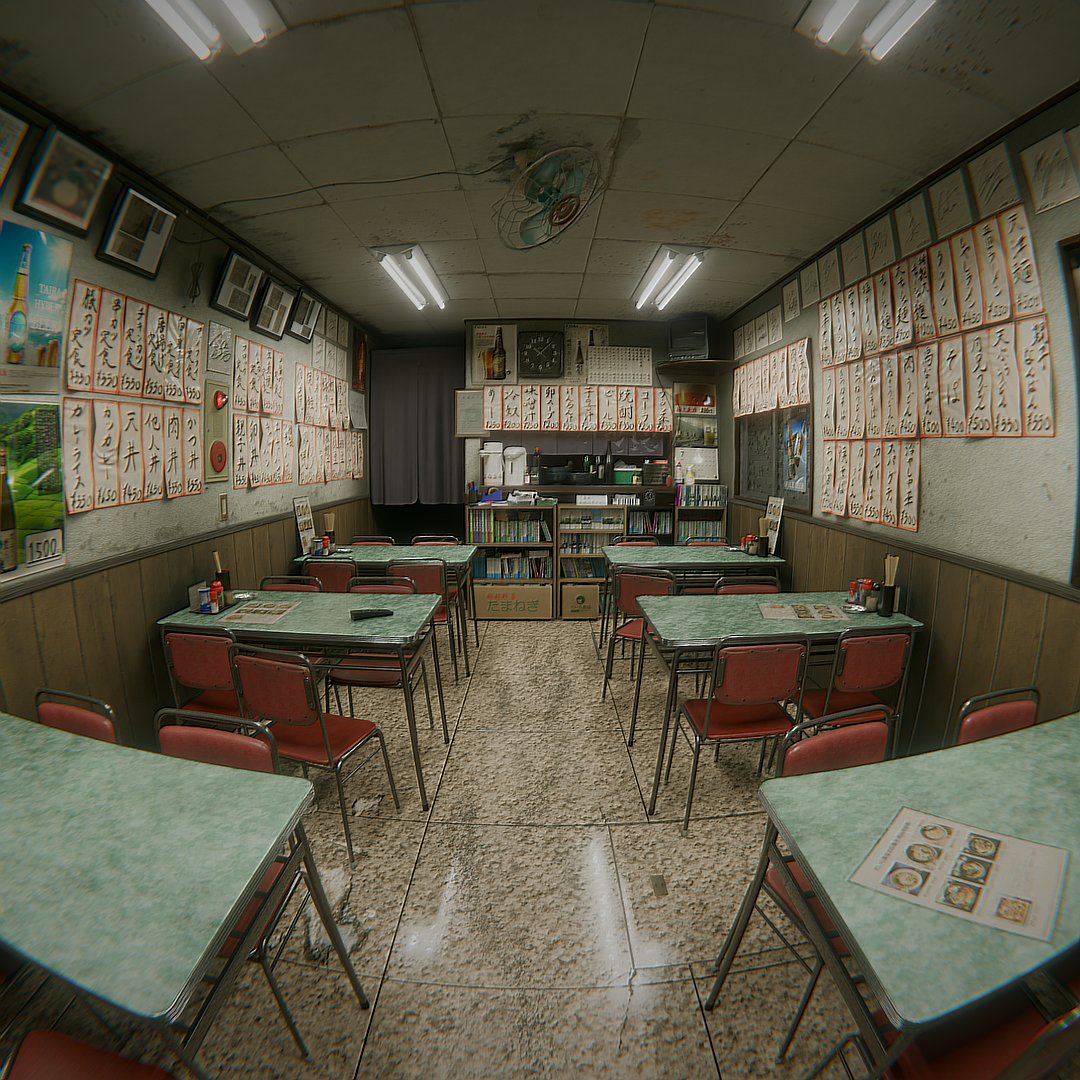 賑わっていた下町食堂を
CGで作りました🍜🍺🍜
#blender