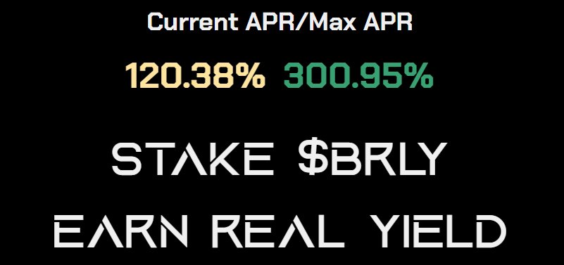 Berally π»βοΈ (@berally_io) on Twitter photo $BRLY staking
300% APR (still) $BRLY staking
300% APR (still)