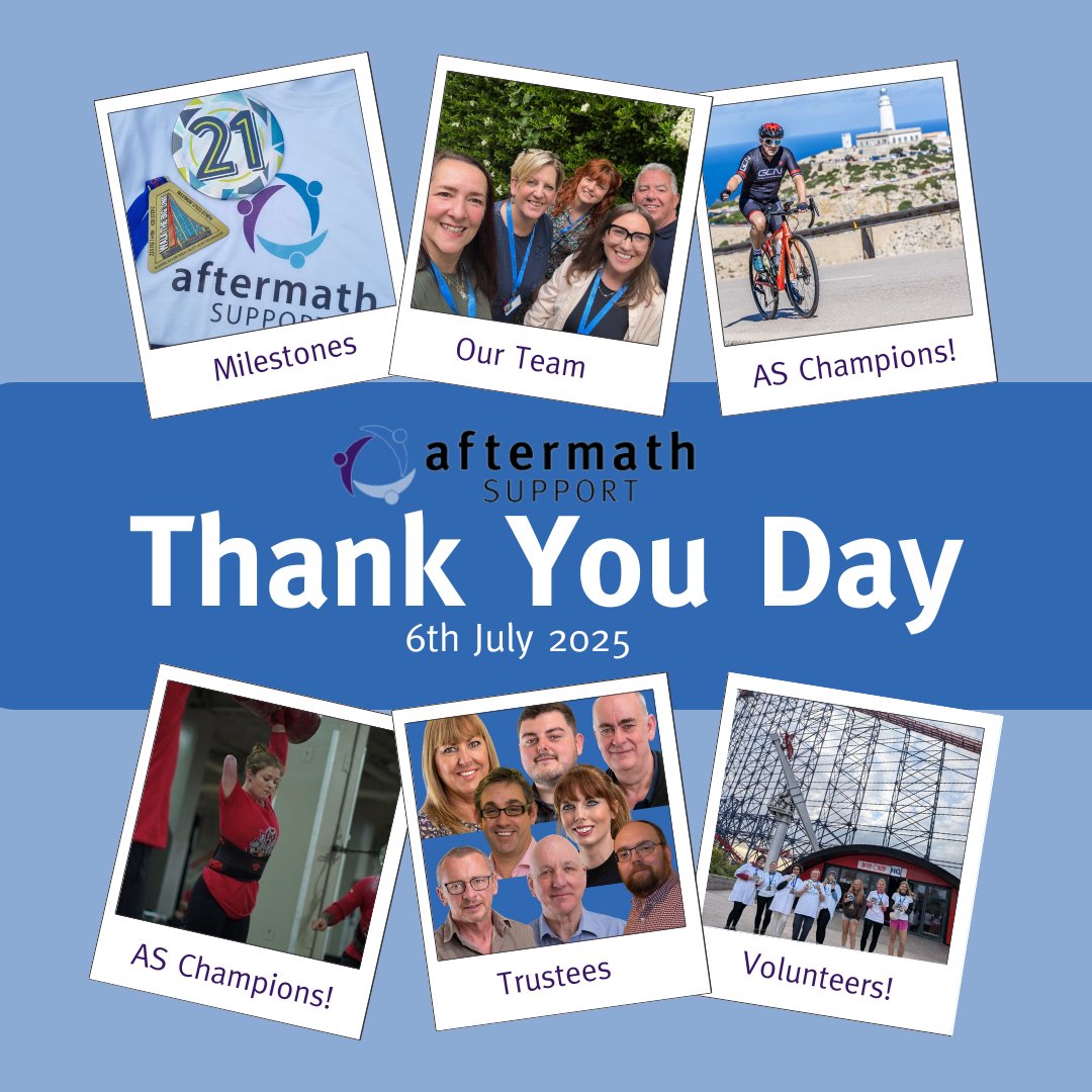 aftermathsupp's tweet image. This #ThankYouDay, we’re sending heartfelt thanks to everyone who supports Aftermath Support - our team, volunteers, donors, partners, and all who stand with us. 💙

Your kindness helps us be there for those affected by road tragedies.
#AftermathSupport #ThankYouDay