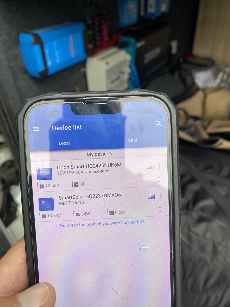 Elitet5's tweet image. Checking solar panel operation and charge rates in the Victron connect App #victron #solar #leisure #camper #conversion #vanlife #cornwall