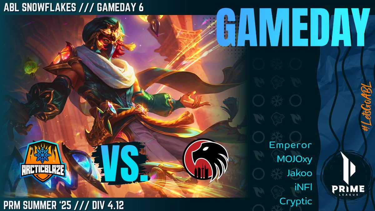ArcticBlaze βοΈ (@teamarcticblaze) on Twitter photo βοΈ #PrimeLeague GAMEDAY 6οΈβ£
π₯ #ArcticBlaze Snowflakes π <a href="/1ECFrankfurt/">1. Esport Club Frankfurt e.V.</a> Prisma βοΈ
π Time: 20:00 CET
π€ Cast: @invisan_pubg
πΊ Twitch π TeamArcticBlaze (German)
βοΈ Emperor | <a href="/LFT_emperor/">ABL emperor</a>
ποΈ MOJOxy | <a href="/mojoxylol/">mojoxy</a>
β‘οΈ Jakoo | <a href="/EinJakoo/">Jakooπ</a>
βοΈ iNFl
π Cryptic | <a href="/cryptic__vision/">Felix</a> βοΈ #PrimeLeague GAMEDAY 6οΈβ£
π₯ #ArcticBlaze Snowflakes π <a href="/1ECFrankfurt/">1. Esport Club Frankfurt e.V.</a> Prisma βοΈ
π Time: 20:00 CET
π€ Cast: @invisan_pubg
πΊ Twitch π TeamArcticBlaze (German)
βοΈ Emperor | <a href="/LFT_emperor/">ABL emperor</a>
ποΈ MOJOxy | <a href="/mojoxylol/">mojoxy</a>
β‘οΈ Jakoo | <a href="/EinJakoo/">Jakooπ</a>
βοΈ iNFl
π Cryptic | <a href="/cryptic__vision/">Felix</a>